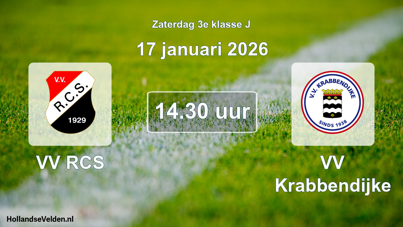 Scheduled Match: VV RCS - VV Krabbendijke (17 January 2026)