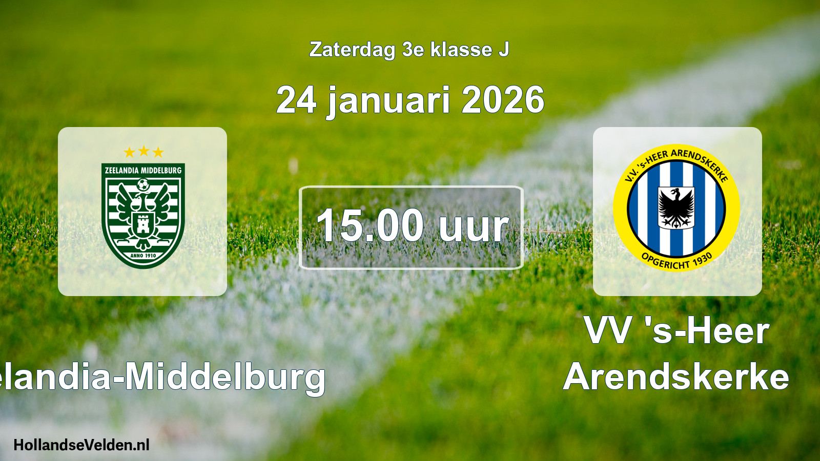 Scheduled Match: Zeelandia-Middelburg - VV 's-Heer Arendskerke (24 January 2026)