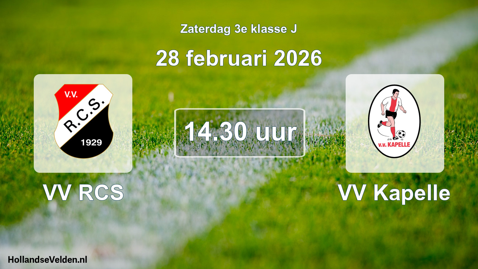Scheduled Match: VV RCS - VV Kapelle (28 February 2026)
