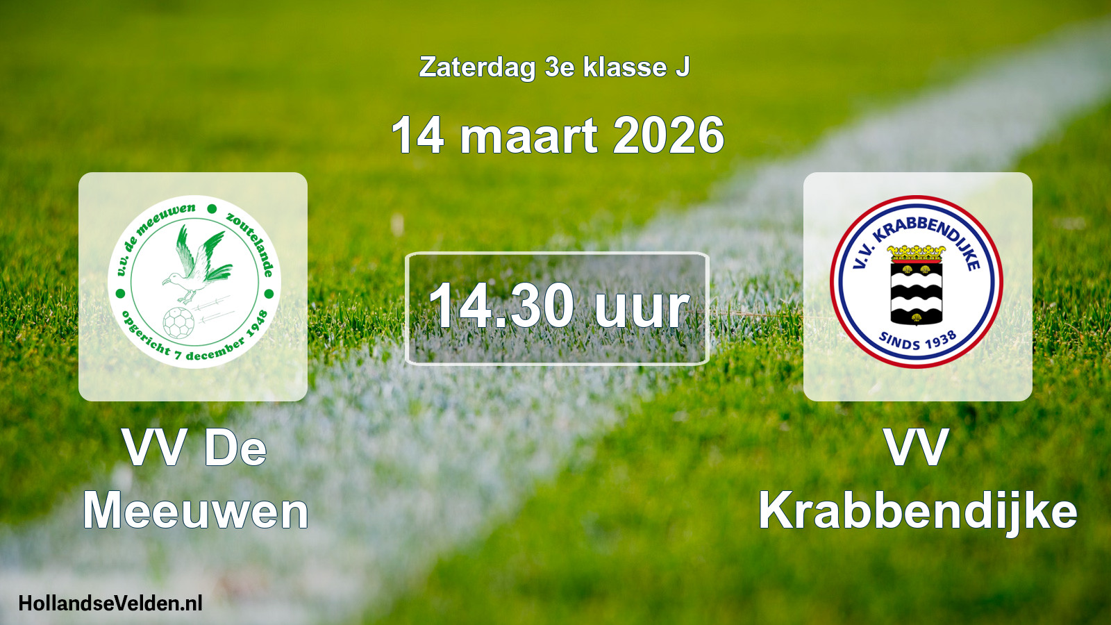 Scheduled Match: VV De Meeuwen - VV Krabbendijke (14 March 2026)