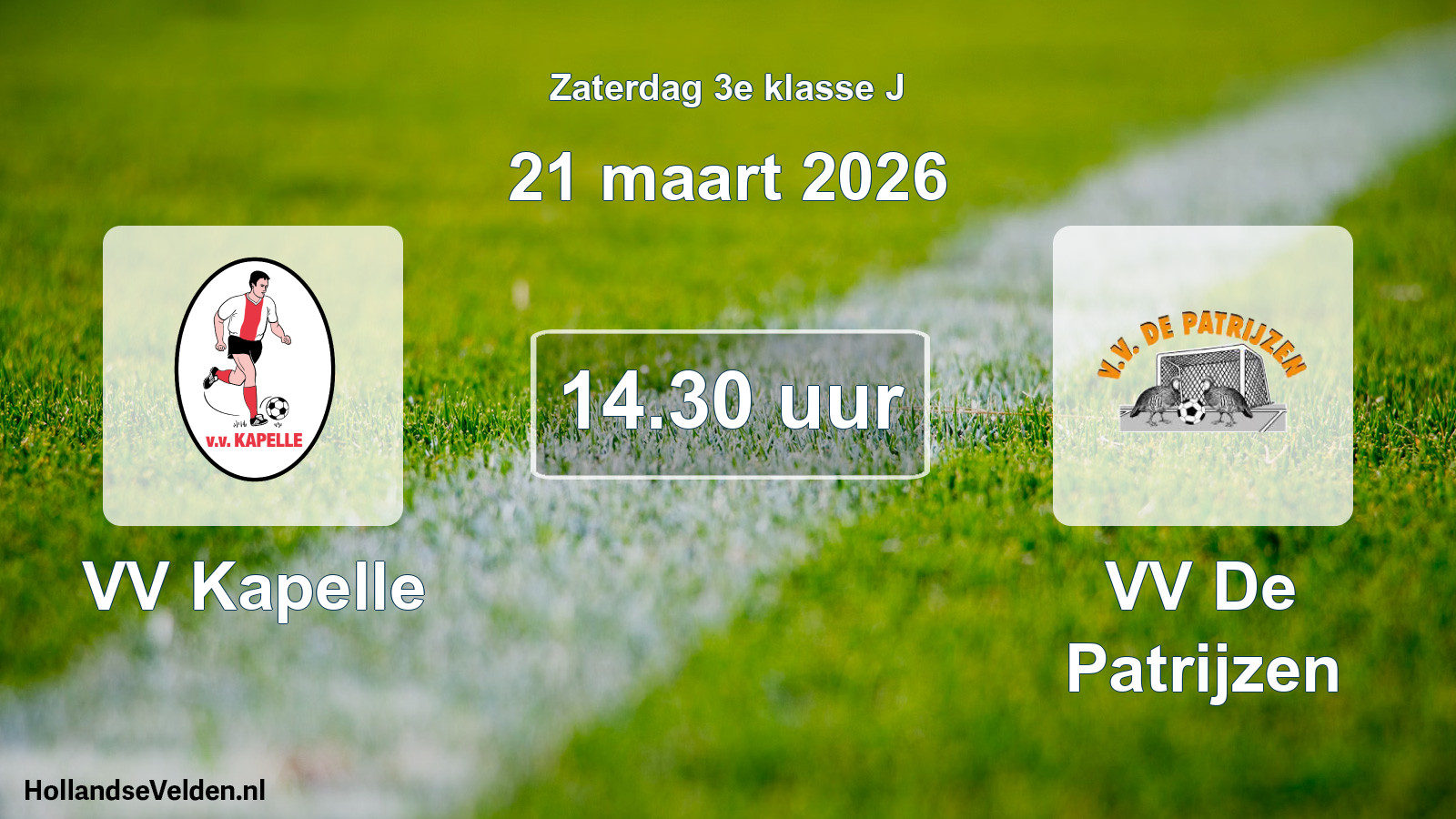 Scheduled Match: VV Kapelle - VV De Patrijzen (21 March 2026)