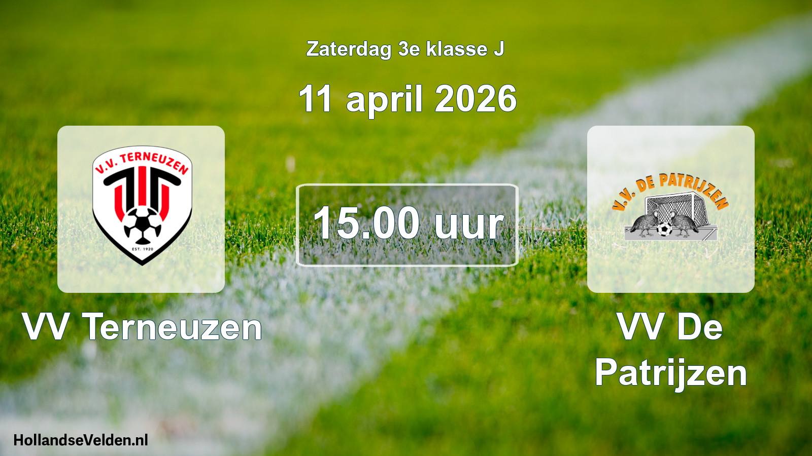 Geplande wedstrijd: VV Terneuzen - VV De Patrijzen (11 april 2026)