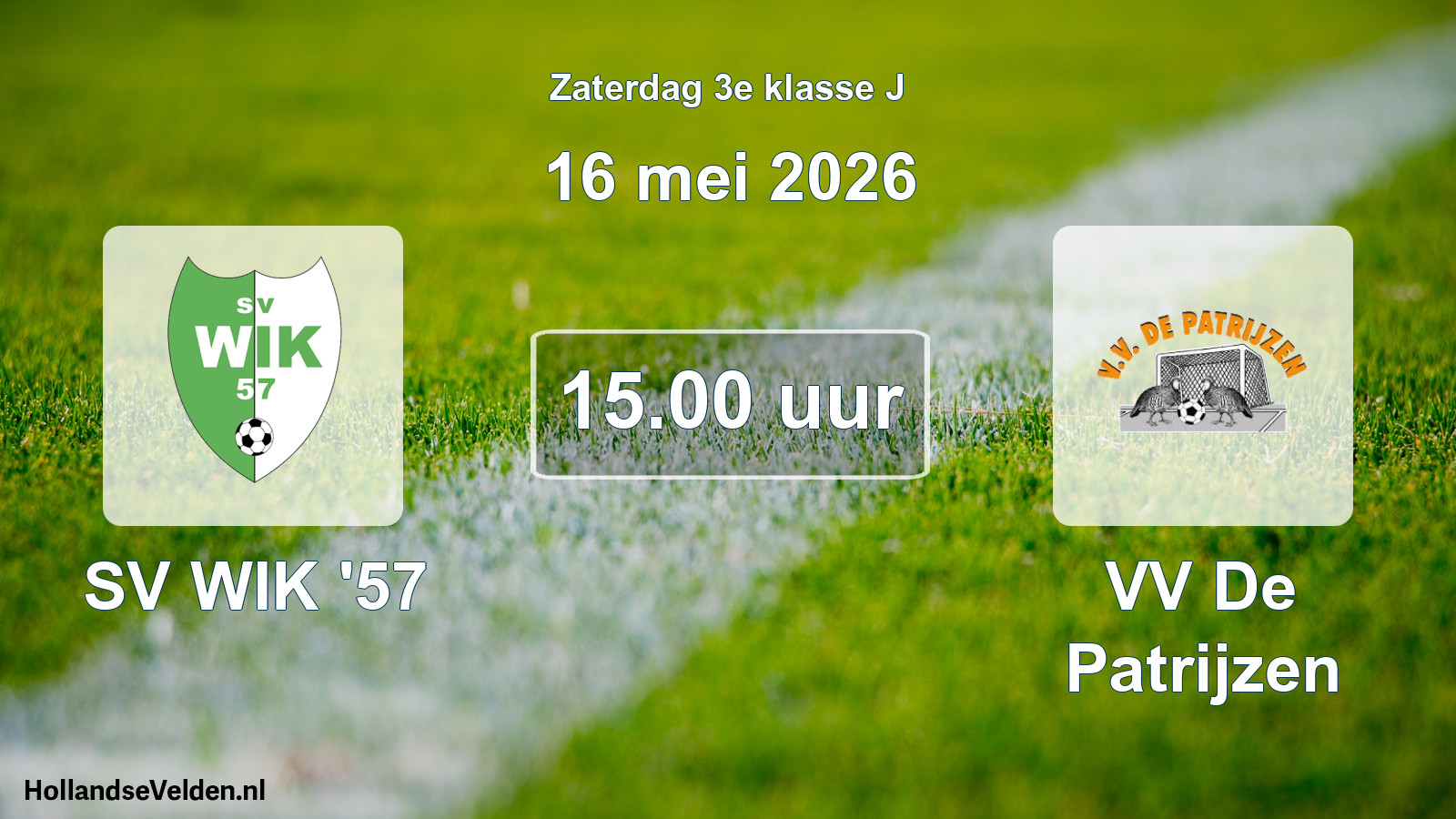 Scheduled Match: SV WIK '57 - VV De Patrijzen (16 May 2026)