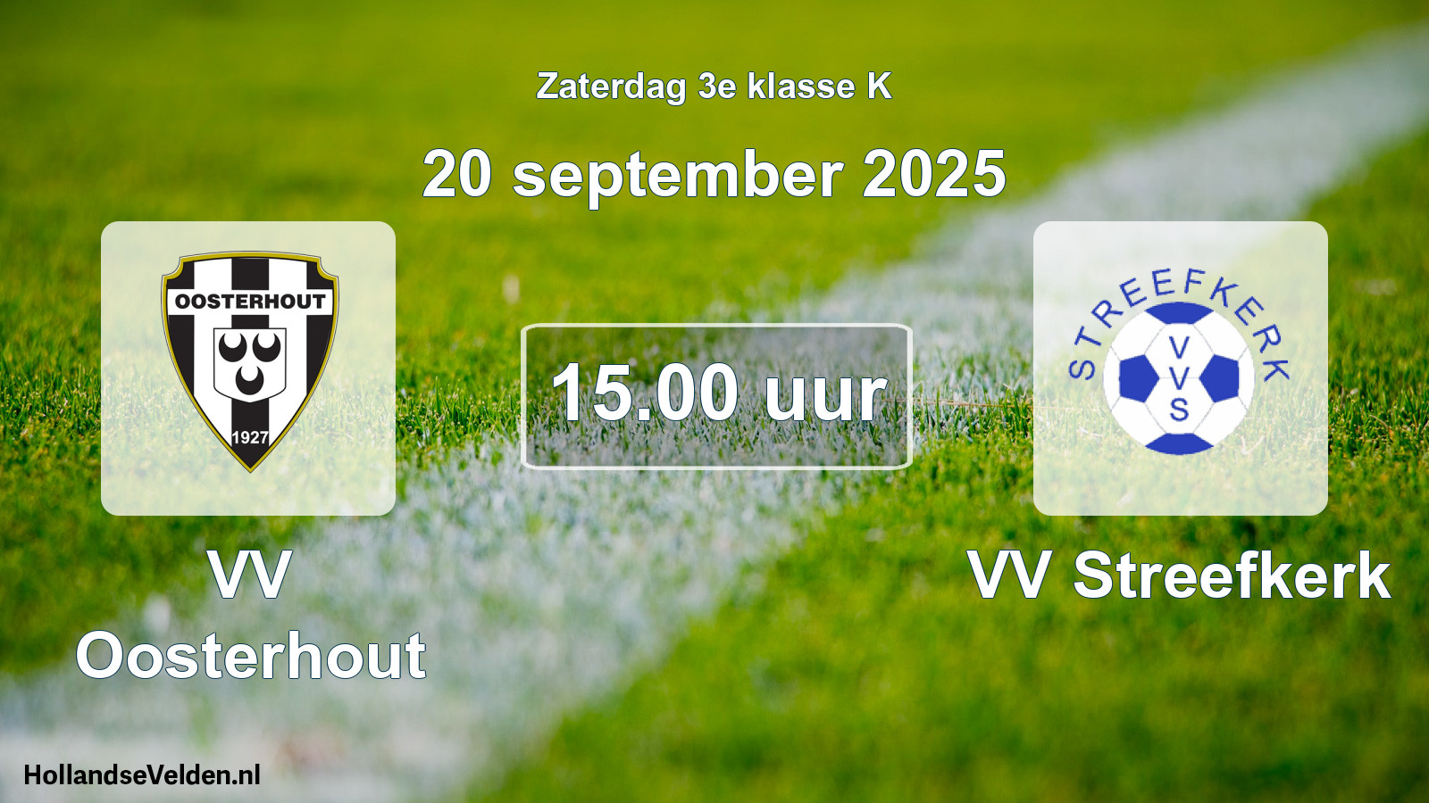 Geplande wedstrijd: VV Oosterhout - VV Streefkerk (20 september 2025)