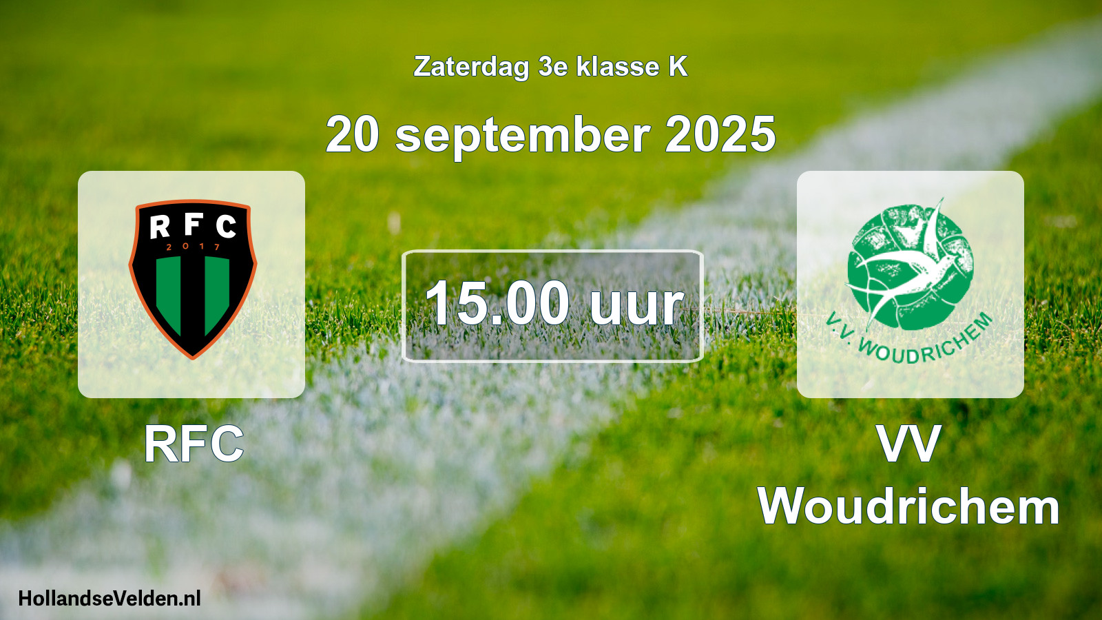 Geplande wedstrijd: RFC - VV Woudrichem (20 september 2025)