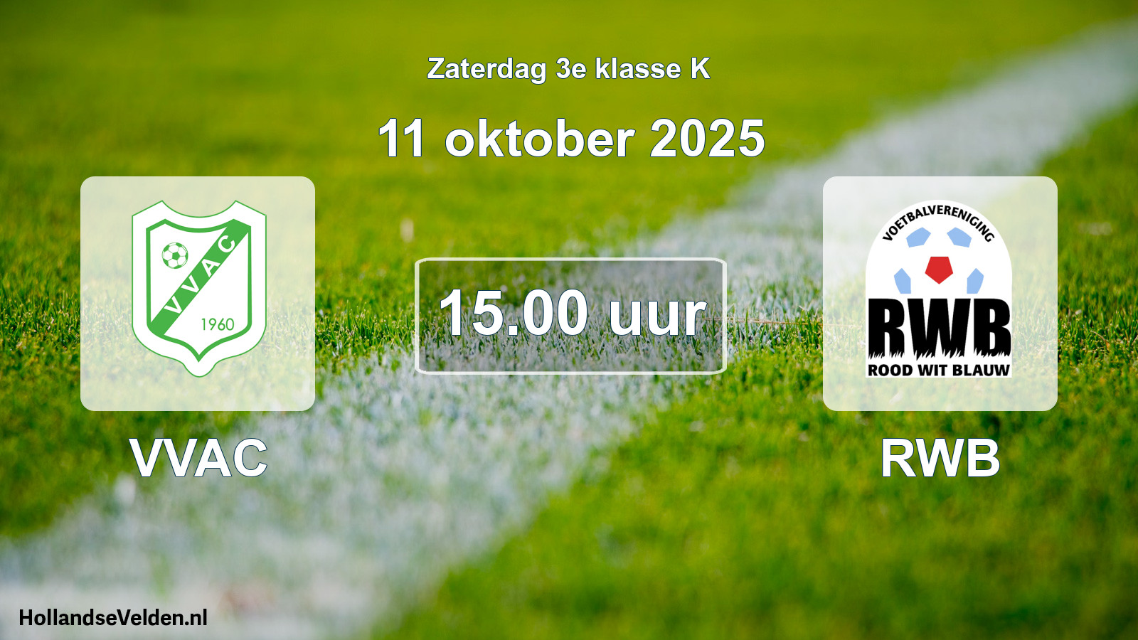 Geplande wedstrijd: VVAC - RWB (11 oktober 2025)