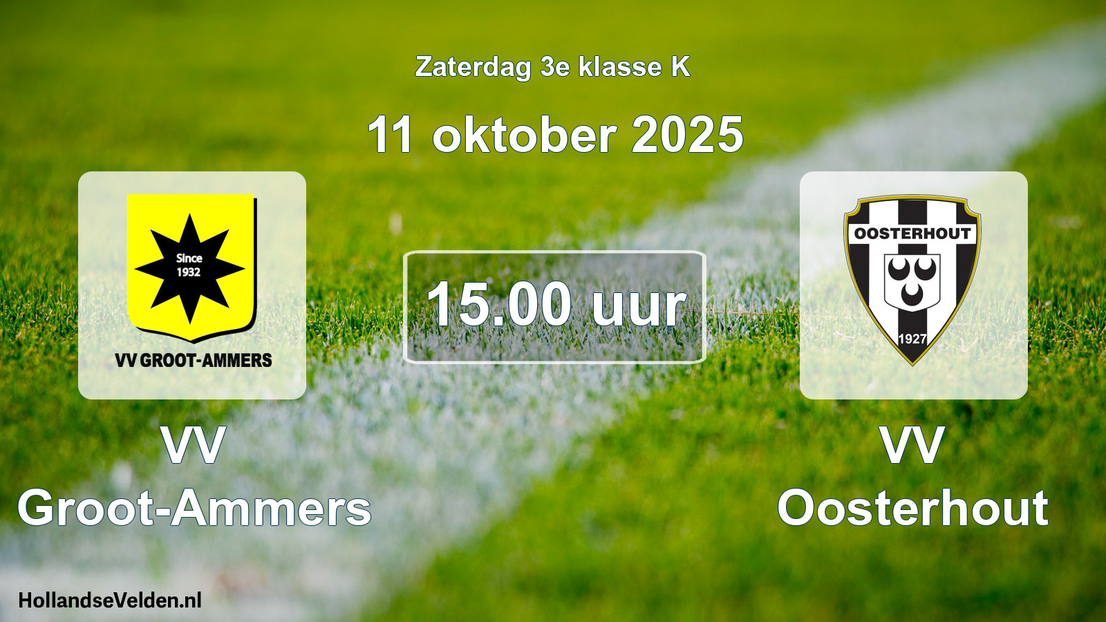 Geplande wedstrijd: VV Groot-Ammers - VV Oosterhout (11 oktober 2025)