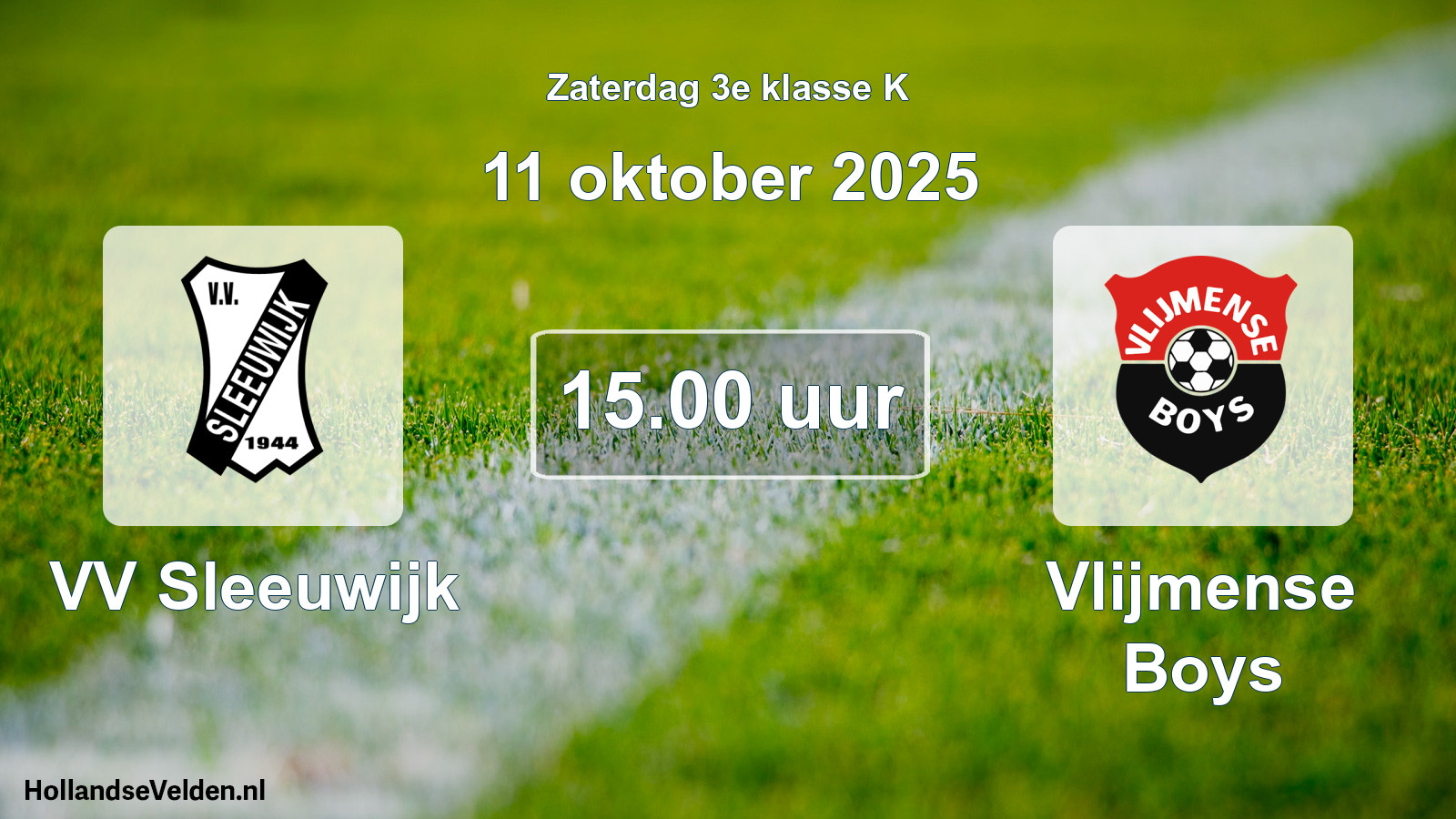Geplande wedstrijd: VV Sleeuwijk - Vlijmense Boys (11 oktober 2025)