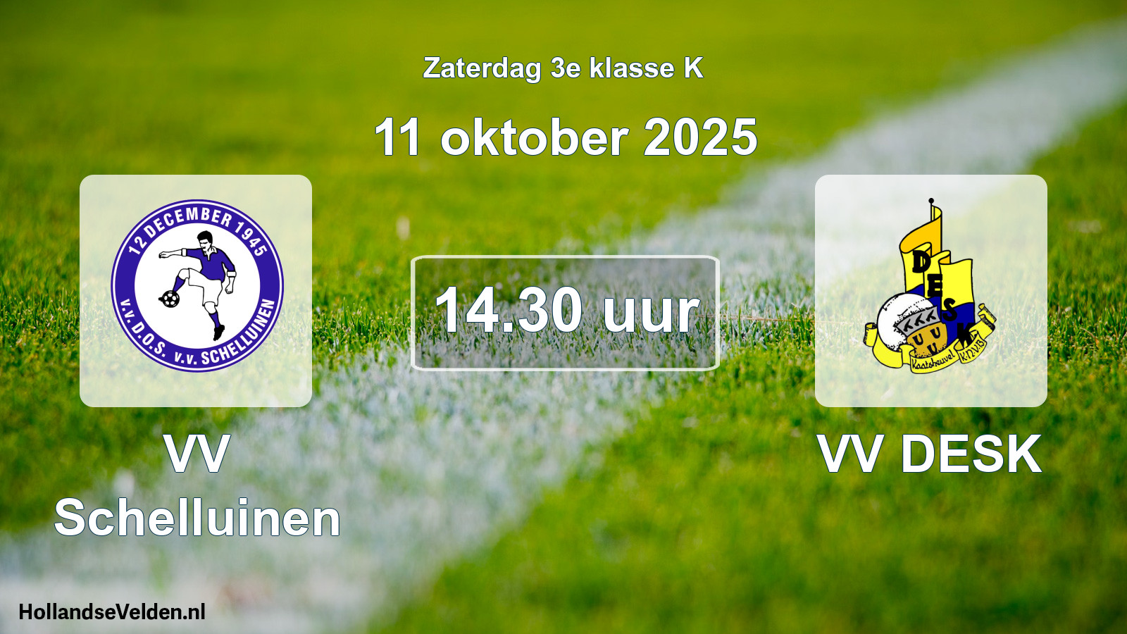 Geplande wedstrijd: VV Schelluinen - VV DESK (11 oktober 2025)