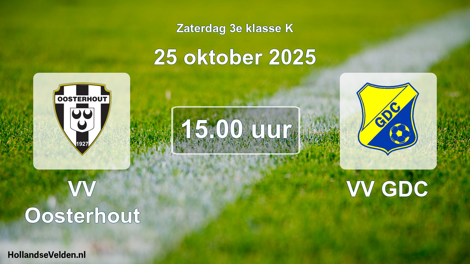 Geplande wedstrijd: VV Oosterhout - VV GDC (25 oktober 2025)