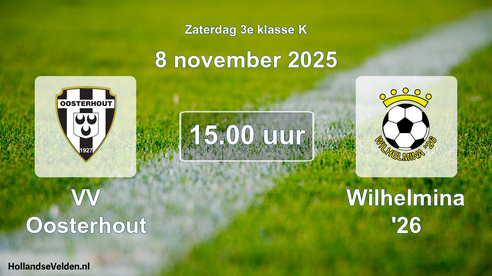 Geplande wedstrijd: VV Oosterhout - Wilhelmina '26 (8 november 2025)