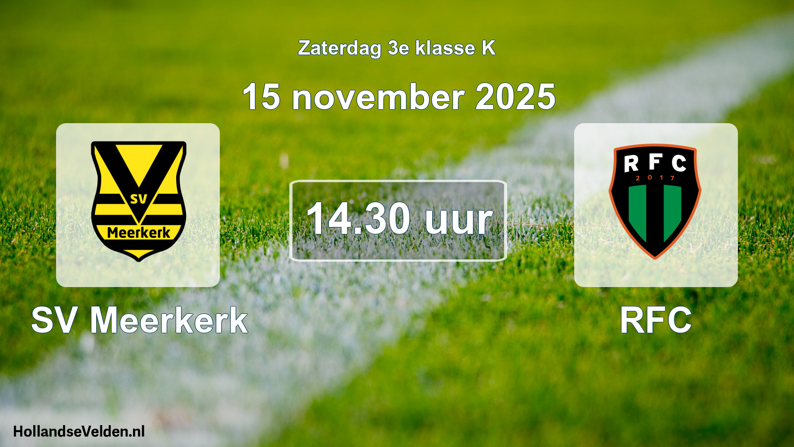 Geplande wedstrijd: SV Meerkerk - RFC (15 november 2025)