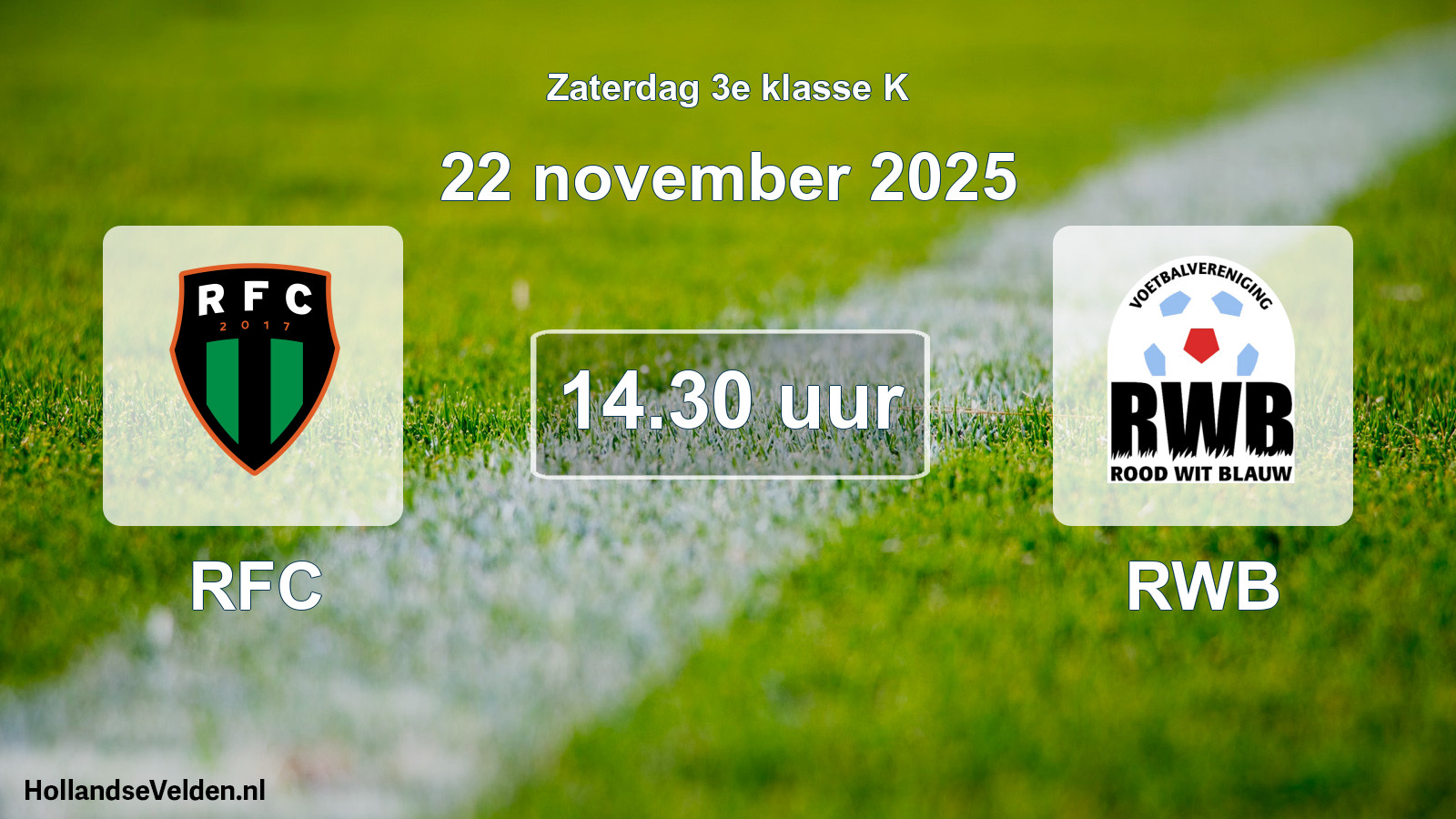 Geplande wedstrijd: RFC - RWB (22 november 2025)