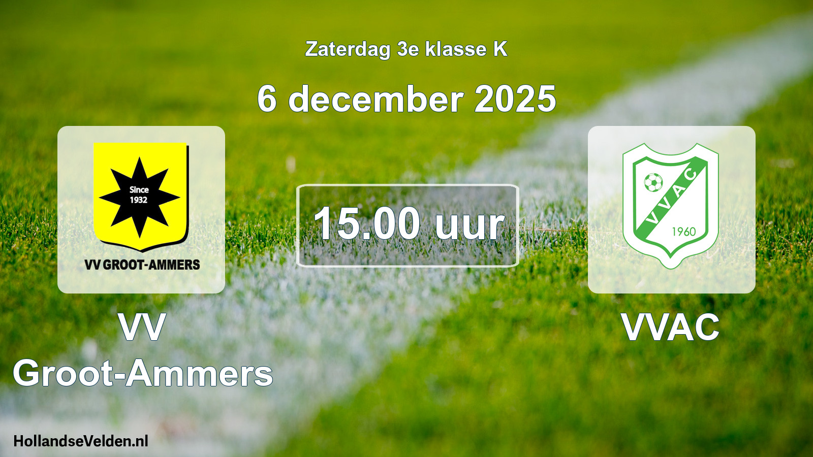 Geplande wedstrijd: VV Groot-Ammers - VVAC (6 december 2025)