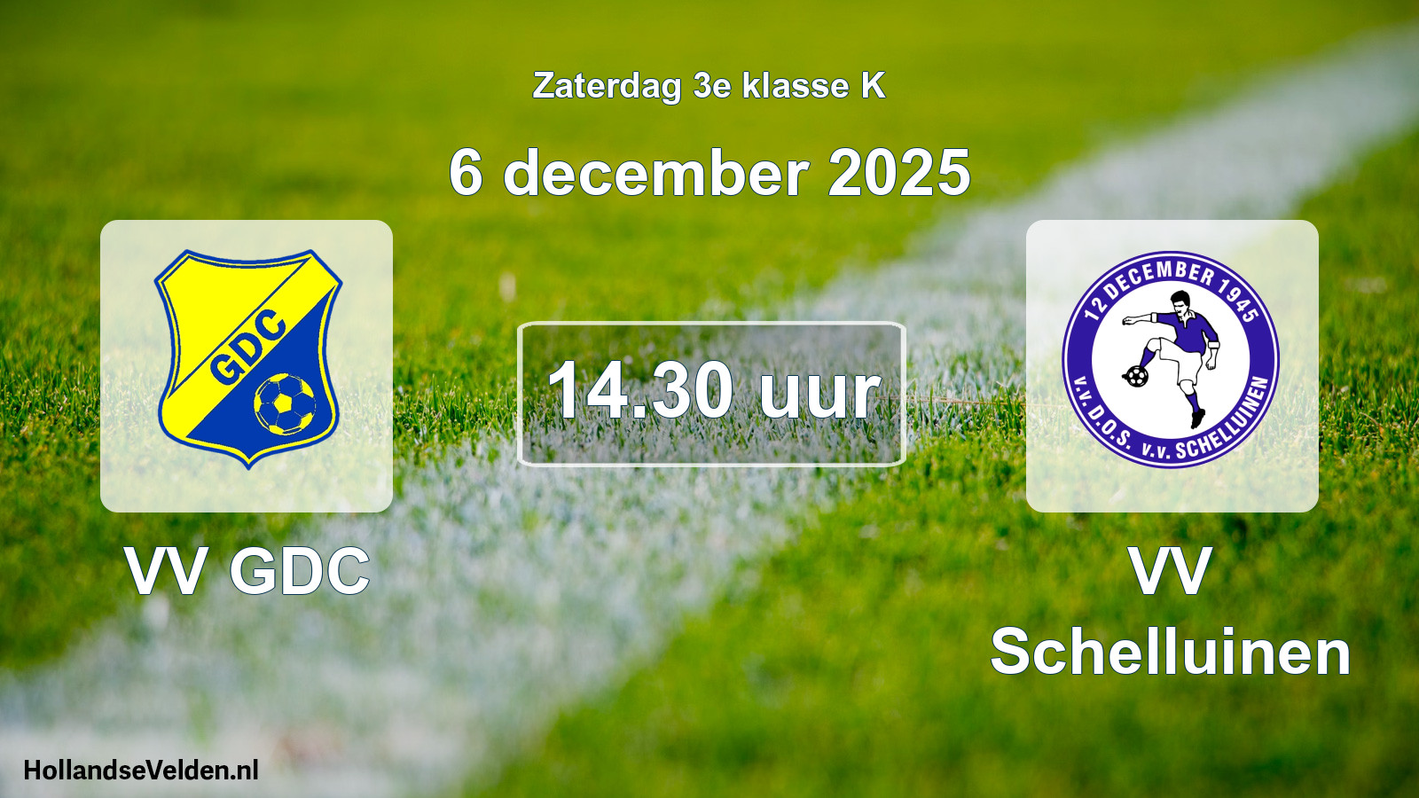 Geplande wedstrijd: VV GDC - VV Schelluinen (6 december 2025)