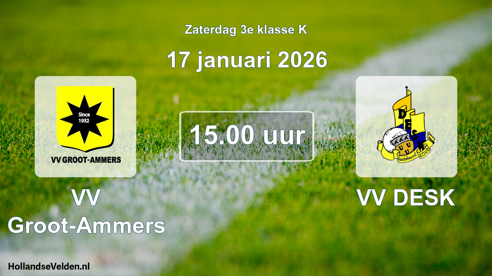 Geplande wedstrijd: VV Groot-Ammers - VV DESK (17 januari 2026)