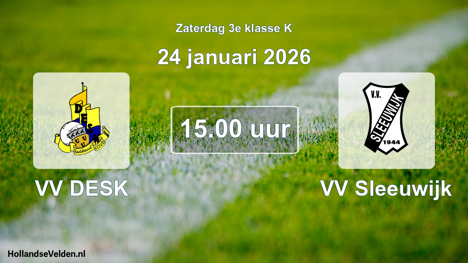 Geplande wedstrijd: VV DESK - VV Sleeuwijk (24 januari 2026)