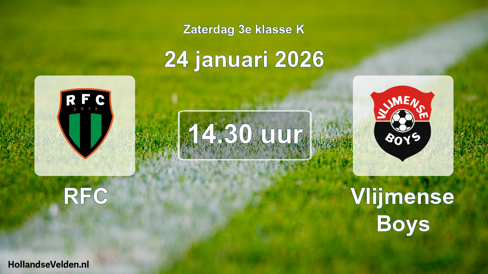 Geplande wedstrijd: RFC - Vlijmense Boys (24 januari 2026)