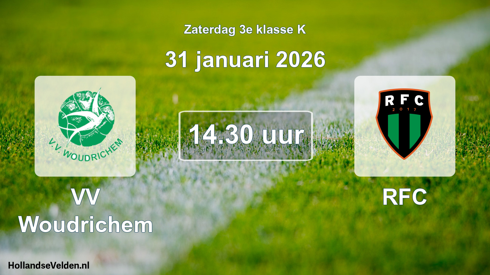Geplande wedstrijd: VV Woudrichem - RFC (31 januari 2026)
