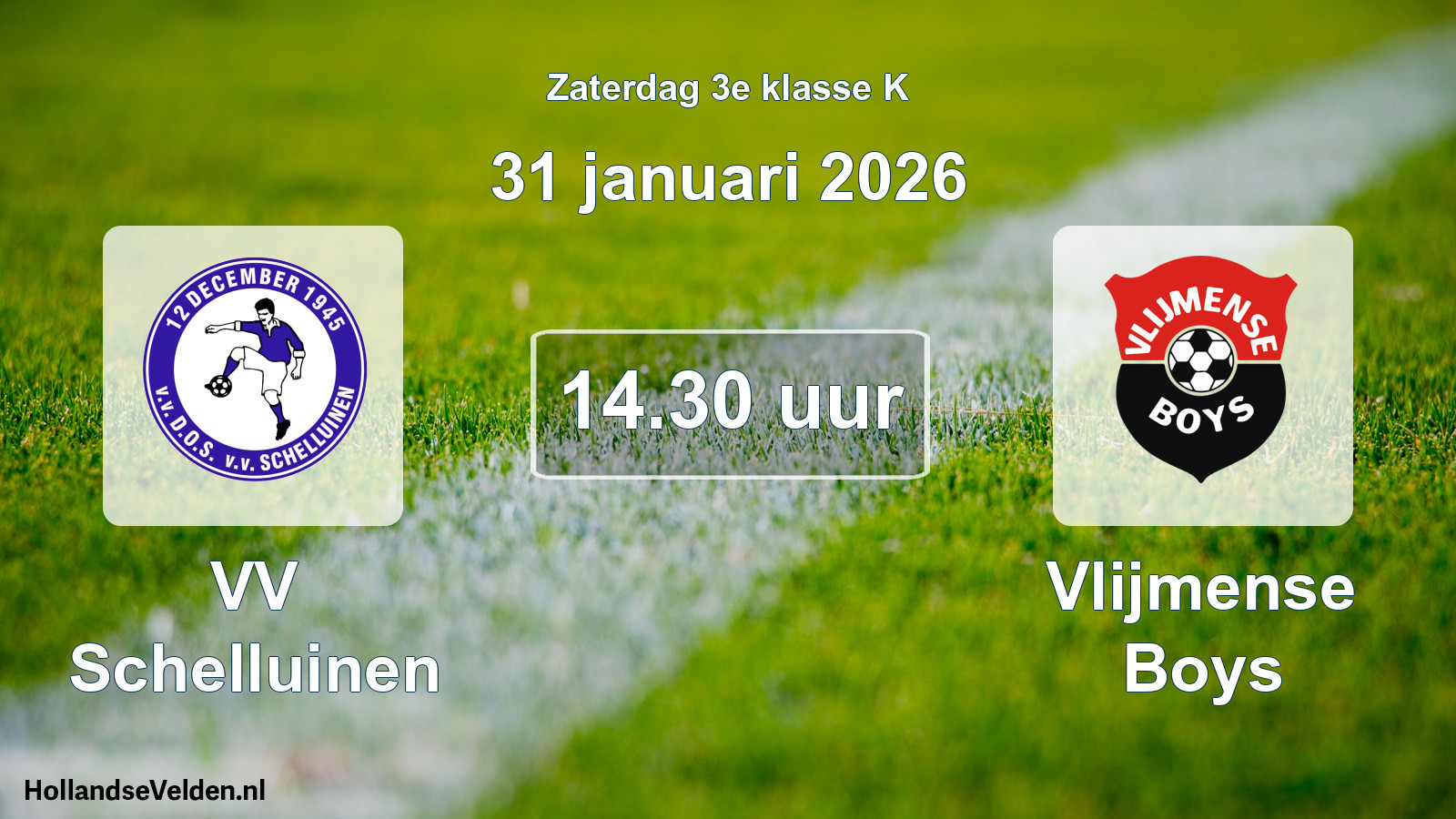 Geplande wedstrijd: VV Schelluinen - Vlijmense Boys (31 januari 2026)