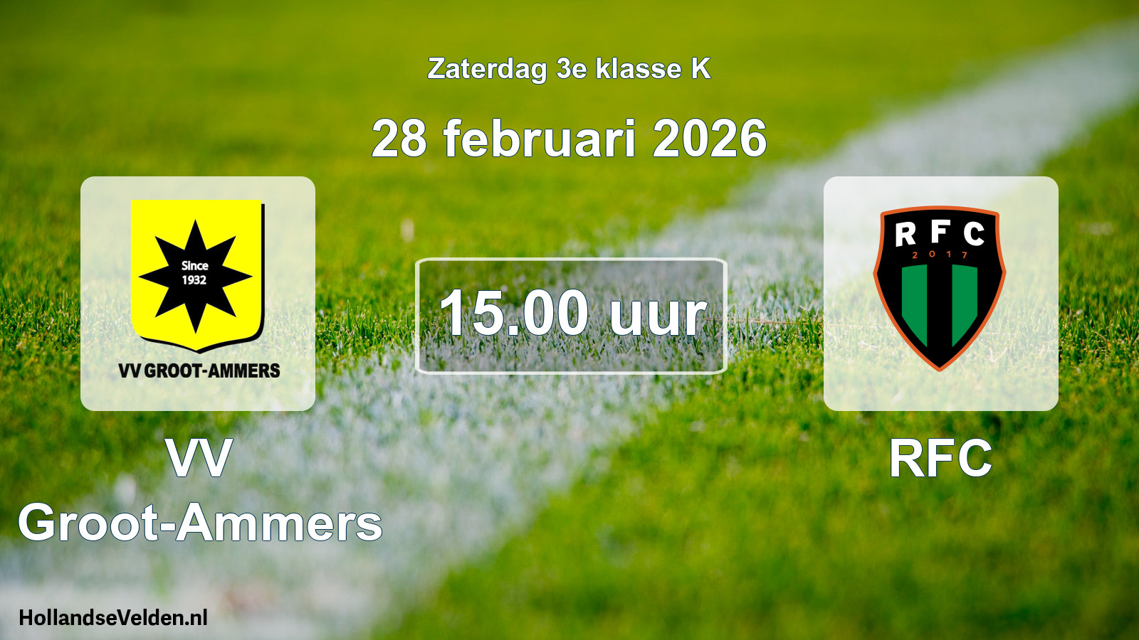 Geplande wedstrijd: VV Groot-Ammers - RFC (28 februari 2026)