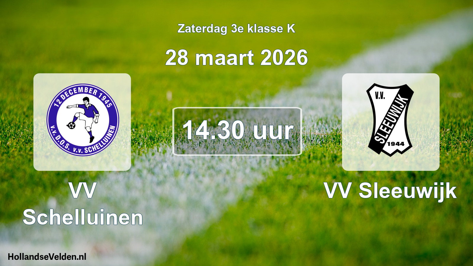 Geplande wedstrijd: VV Schelluinen - VV Sleeuwijk (28 maart 2026)