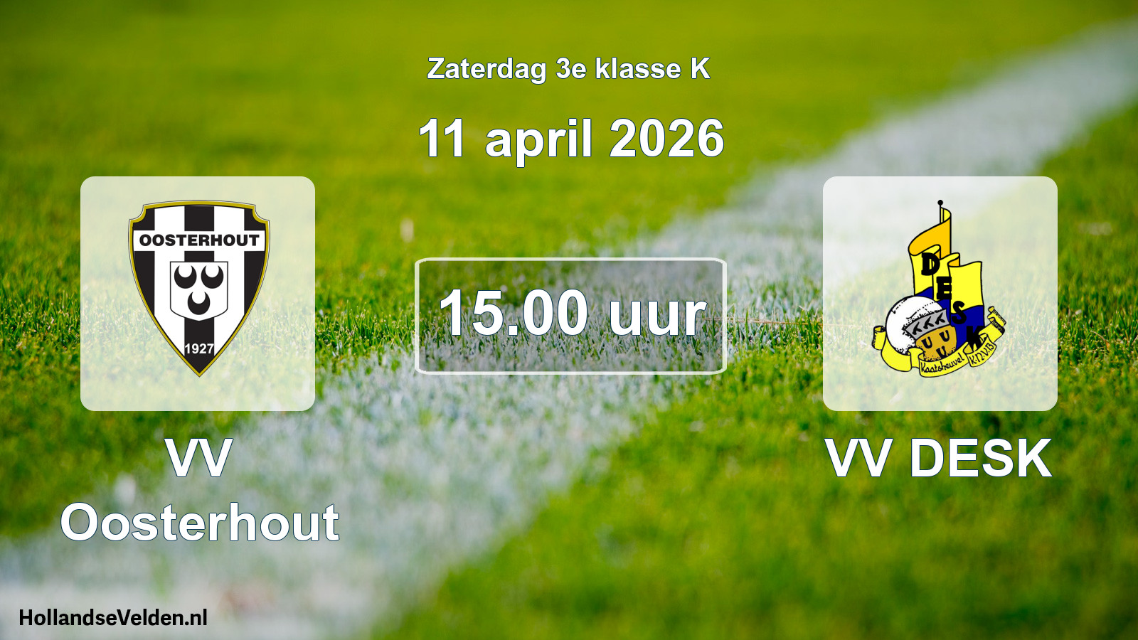 Geplande wedstrijd: VV Oosterhout - VV DESK (11 april 2026)