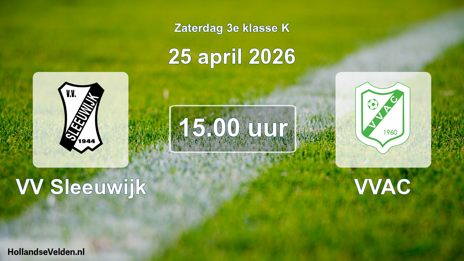 Geplande wedstrijd: VV Sleeuwijk - VVAC (25 april 2026)