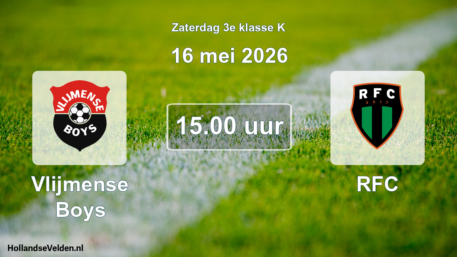 Geplande wedstrijd: Vlijmense Boys - RFC (16 mei 2026)
