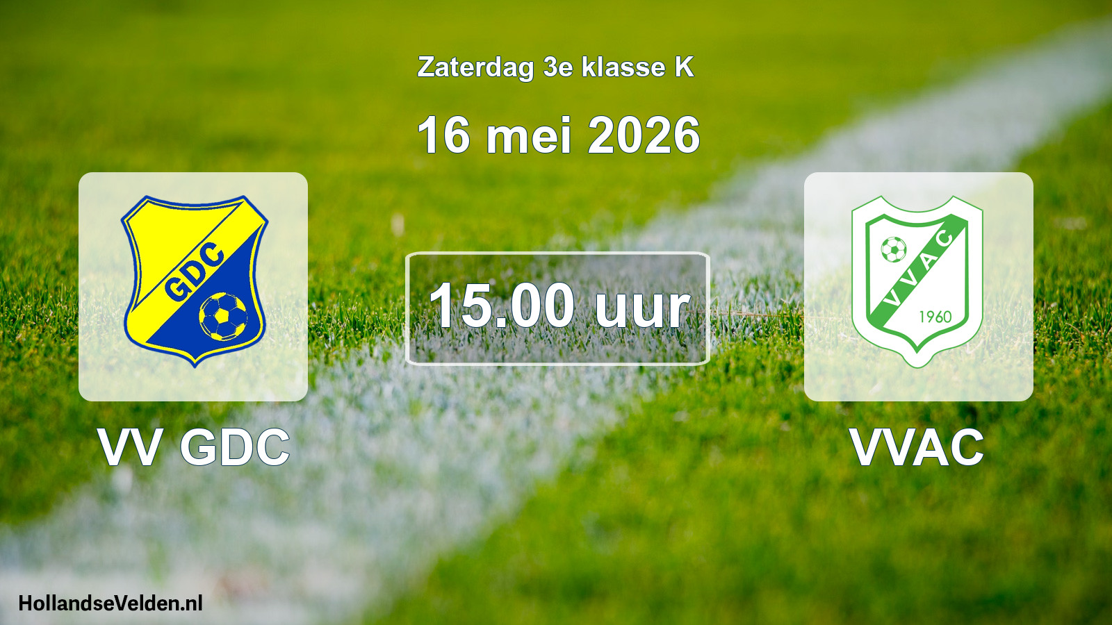 Geplande wedstrijd: VV GDC - VVAC (16 mei 2026)