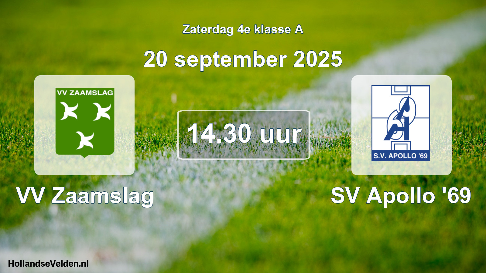 Scheduled Match: VV Zaamslag - SV Apollo '69 (20 September 2025)