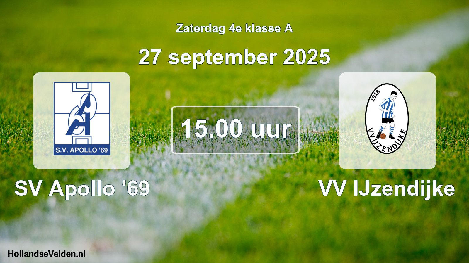 Scheduled Match: SV Apollo '69 - VV IJzendijke (27 September 2025)