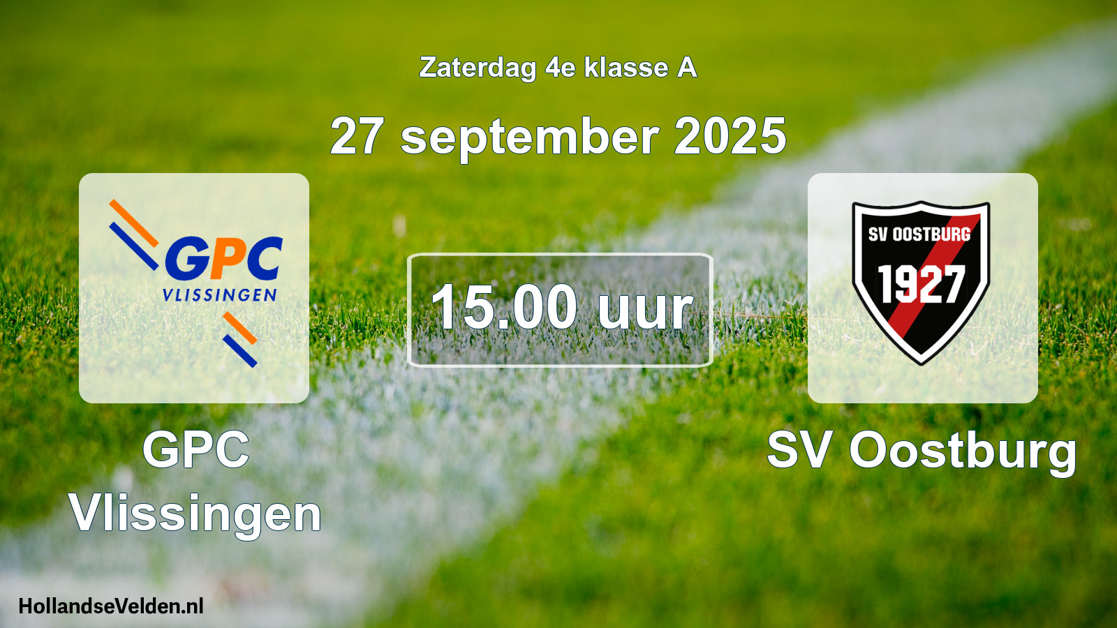 Scheduled Match: GPC Vlissingen - SV Oostburg (27 September 2025)