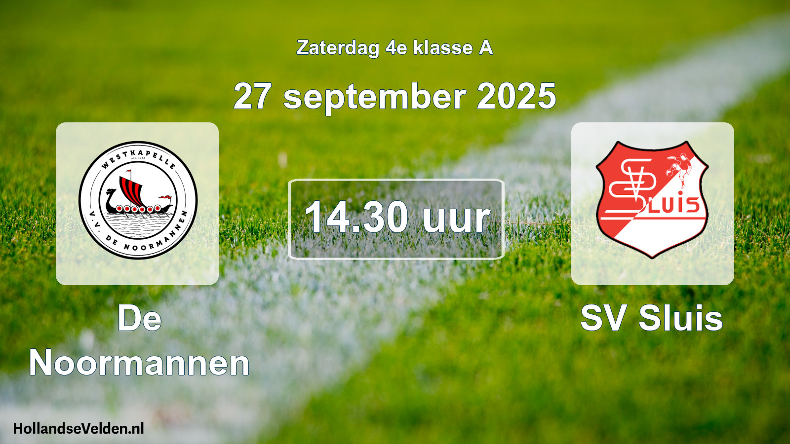 Scheduled Match: De Noormannen - SV Sluis (27 September 2025)