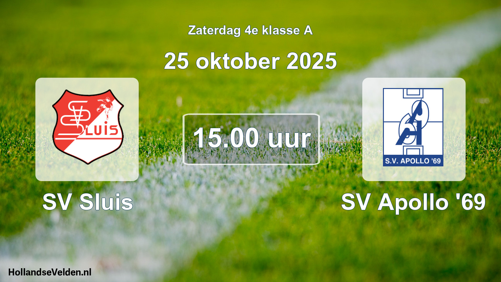 Scheduled Match: SV Sluis - SV Apollo '69 (25 October 2025)