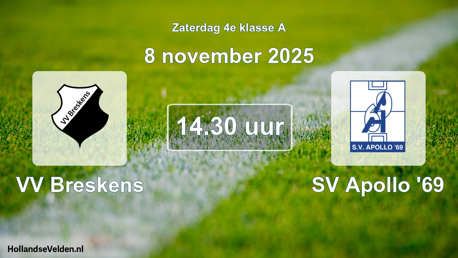 Scheduled Match: VV Breskens - SV Apollo '69 (8 November 2025)
