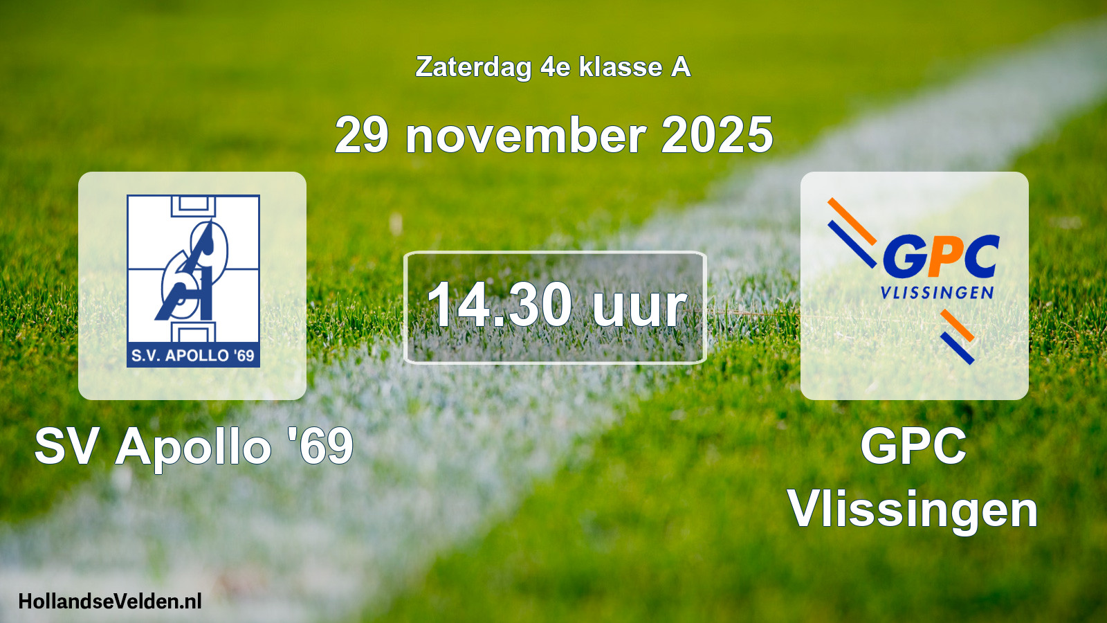 Scheduled Match: SV Apollo '69 - GPC Vlissingen (29 November 2025)