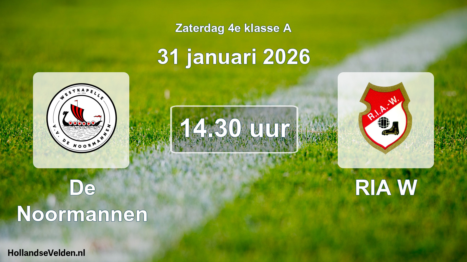 Geplande wedstrijd: De Noormannen - RIA W (31 januari 2026)