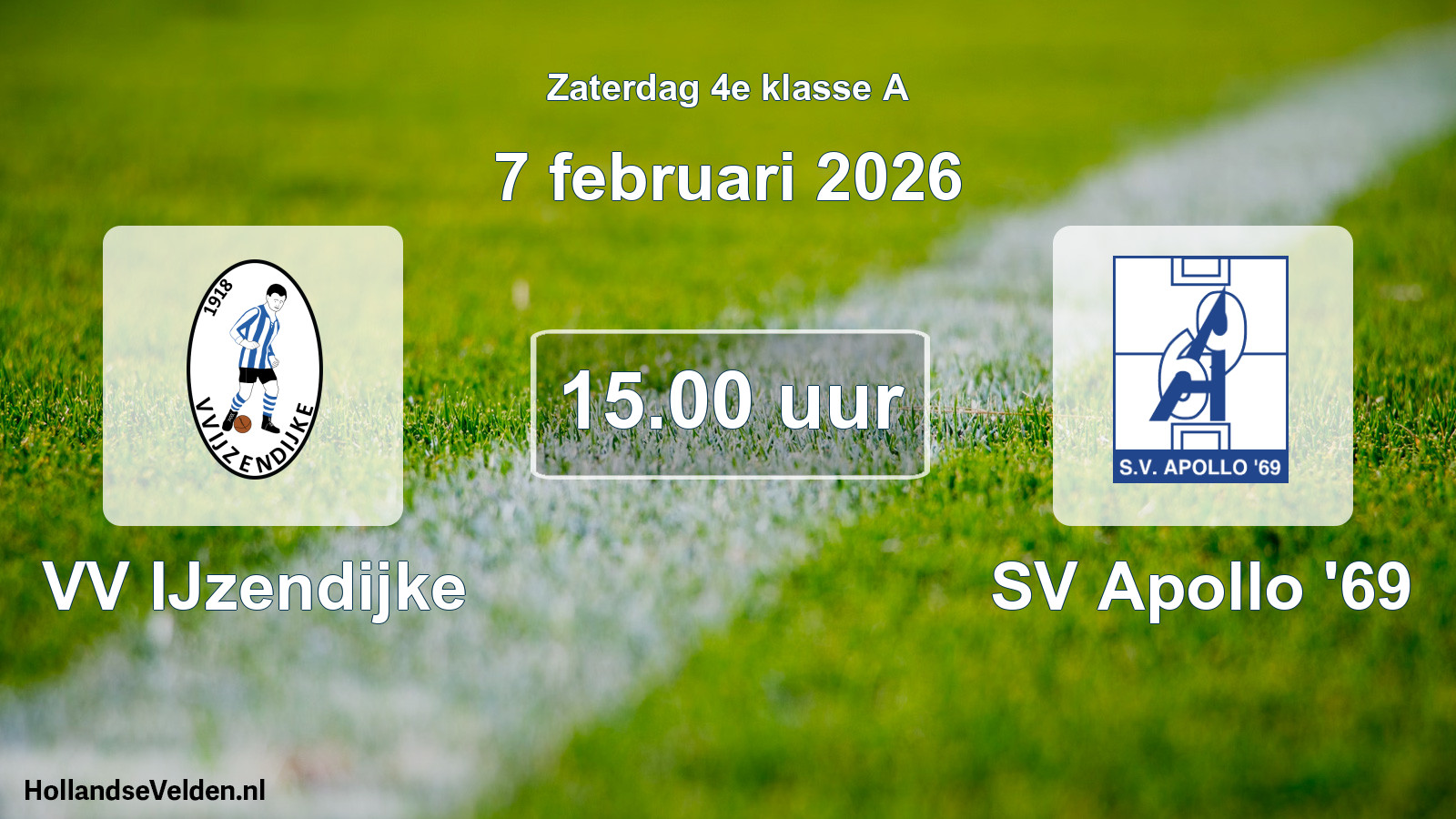 Scheduled Match: VV IJzendijke - SV Apollo '69 (7 February 2026)