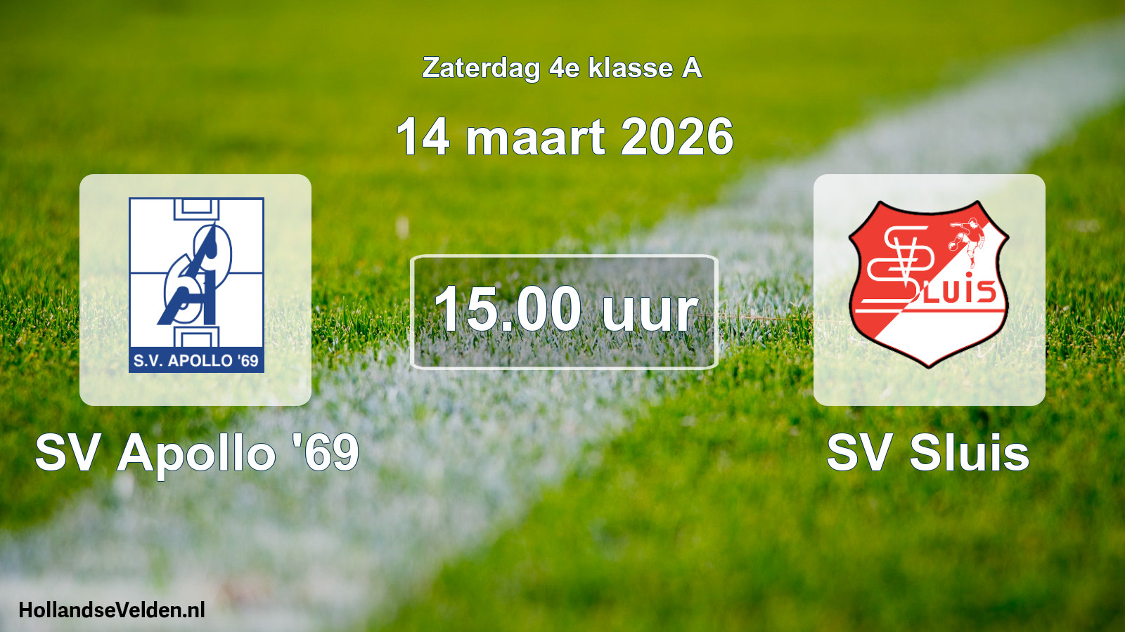 Scheduled Match: SV Apollo '69 - SV Sluis (14 March 2026)