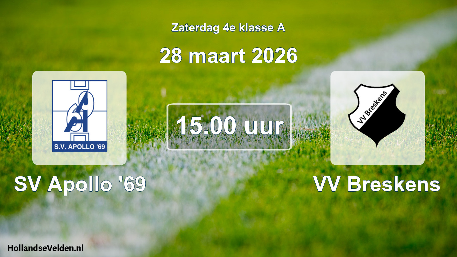 Scheduled Match: SV Apollo '69 - VV Breskens (28 March 2026)