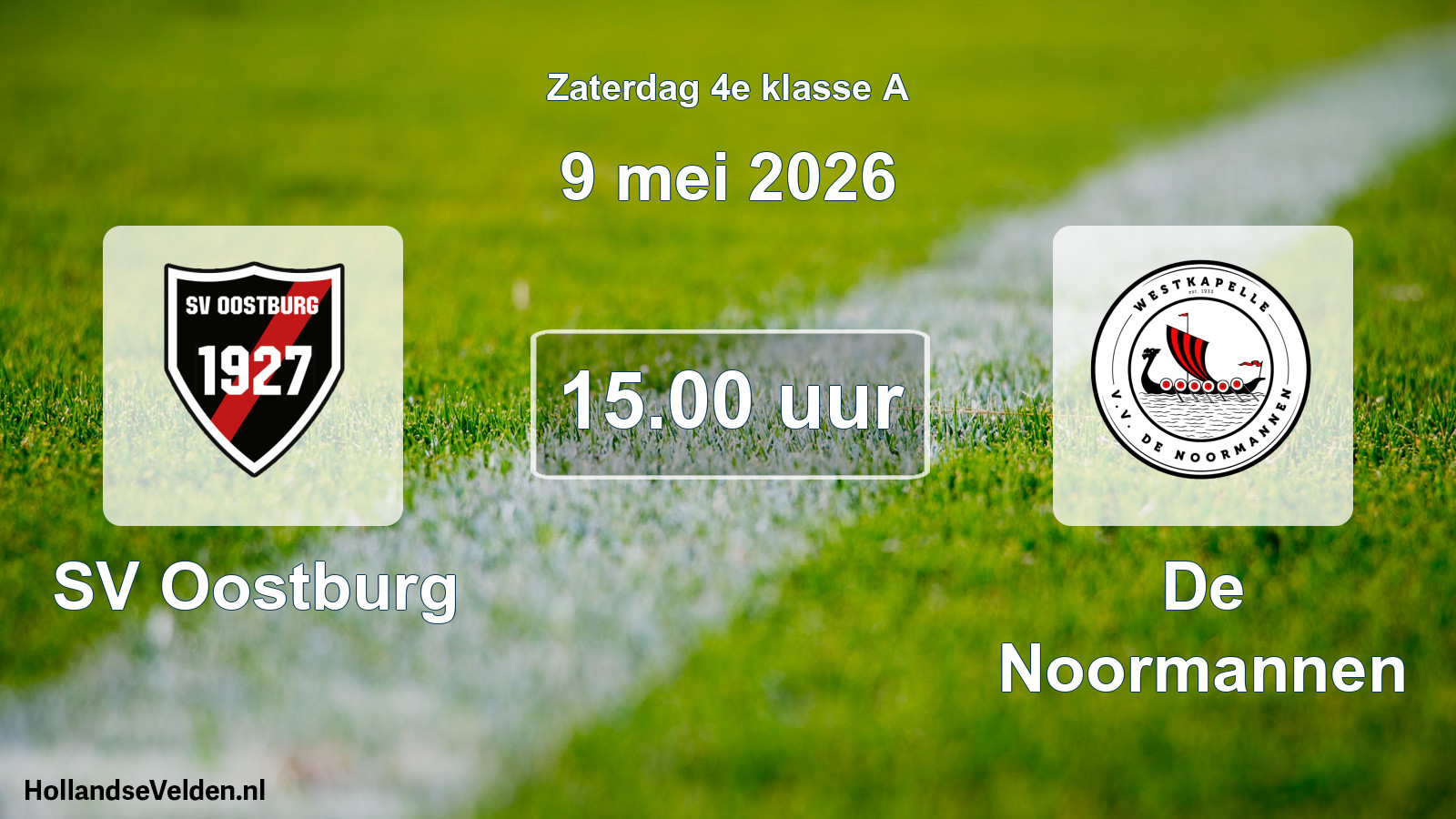 Geplande wedstrijd: SV Oostburg - De Noormannen (9 mei 2026)