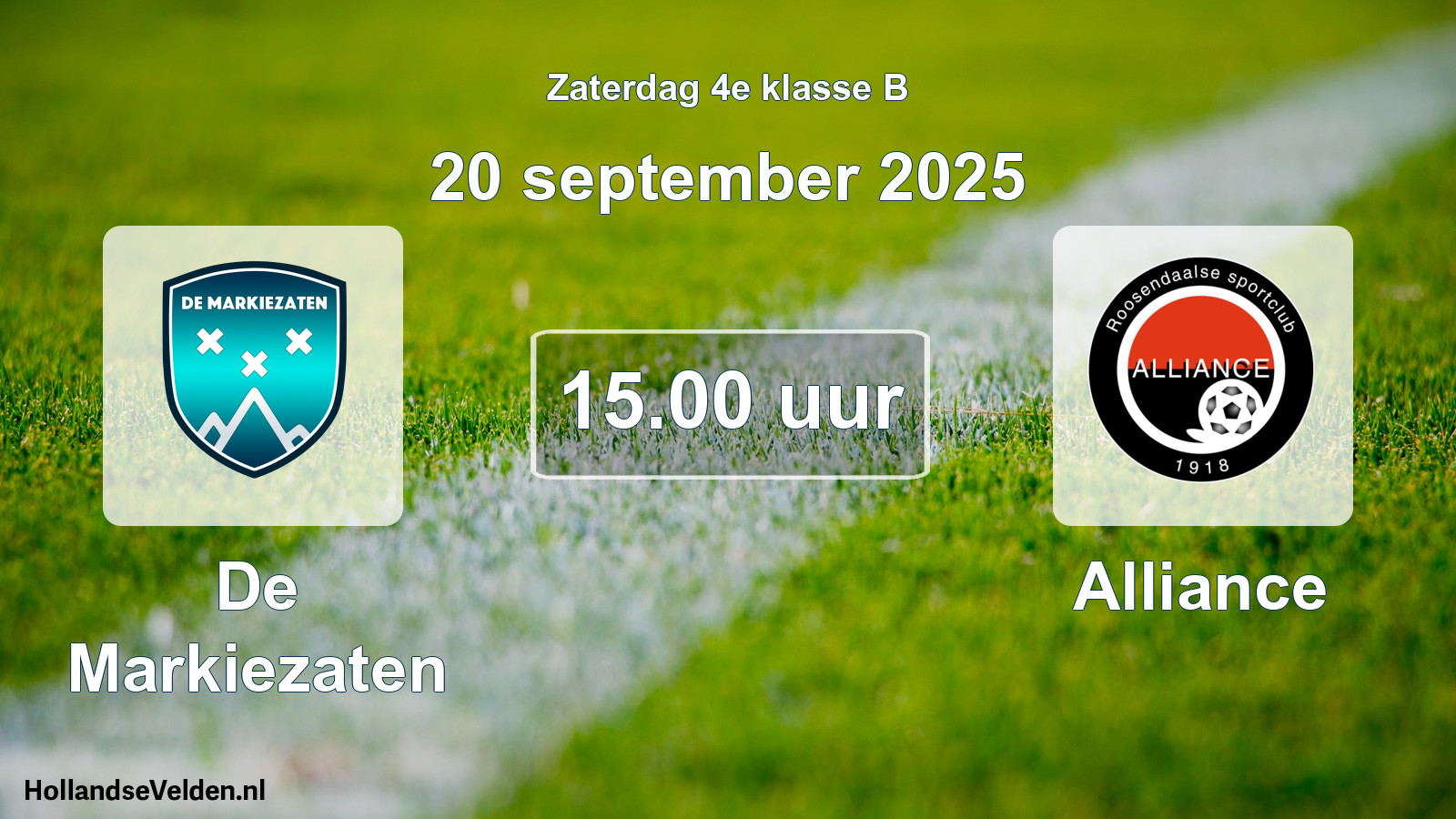 Scheduled Match: De Markiezaten - Alliance (20 September 2025)