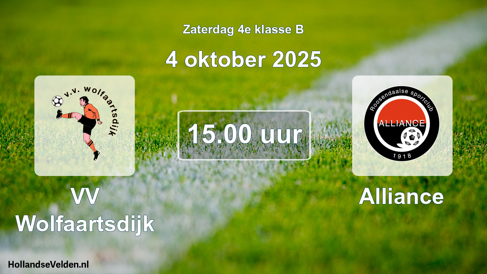 Scheduled Match: VV Wolfaartsdijk - Alliance (4 October 2025)