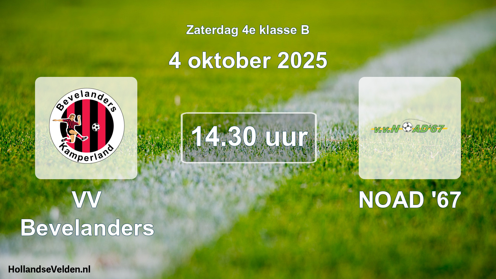 Scheduled Match: VV Bevelanders - NOAD '67 (4 October 2025)
