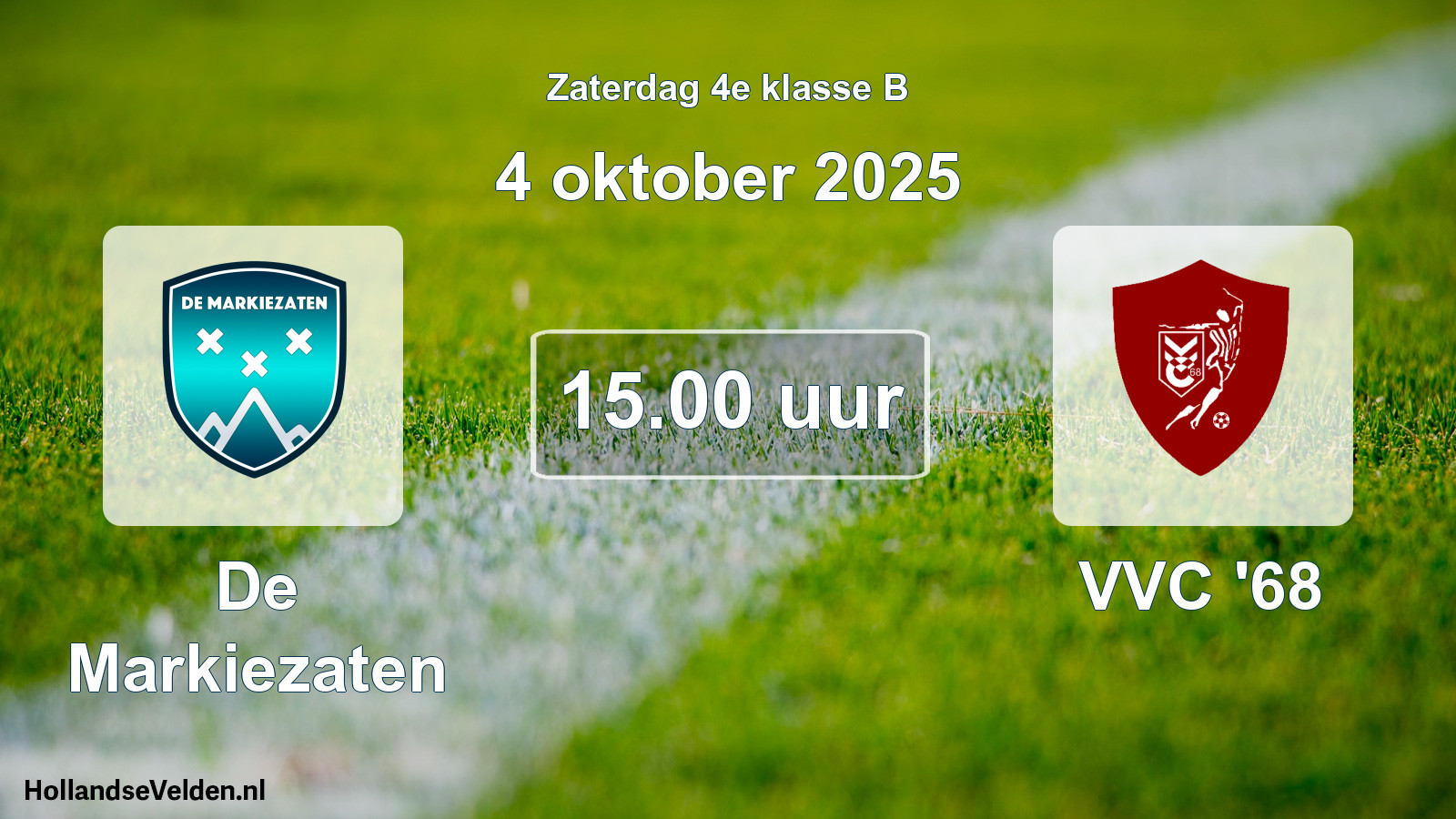 Scheduled Match: De Markiezaten - VVC '68 (4 October 2025)