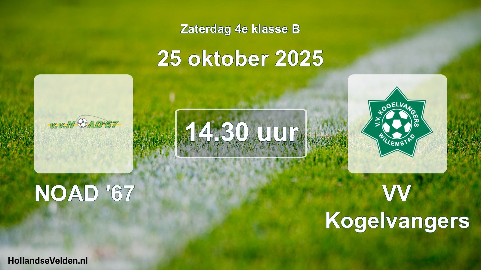 Geplande wedstrijd: NOAD '67 - VV Kogelvangers (25 oktober 2025)