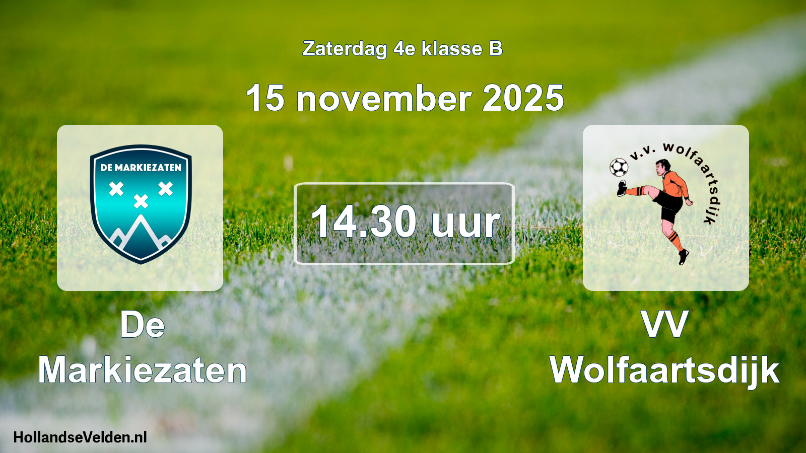 Scheduled Match: De Markiezaten - VV Wolfaartsdijk (15 November 2025)