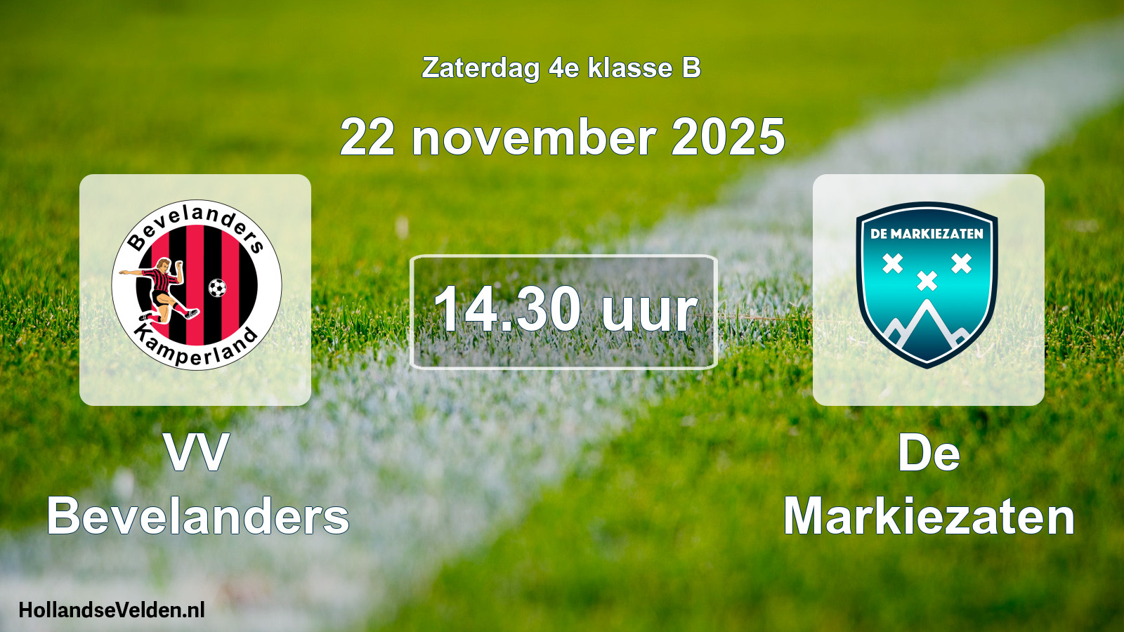Scheduled Match: VV Bevelanders - De Markiezaten (22 November 2025)