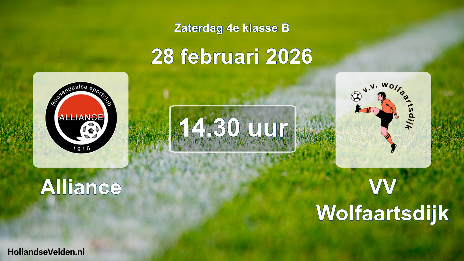 Geplande wedstrijd: Alliance - VV Wolfaartsdijk (28 februari 2026)